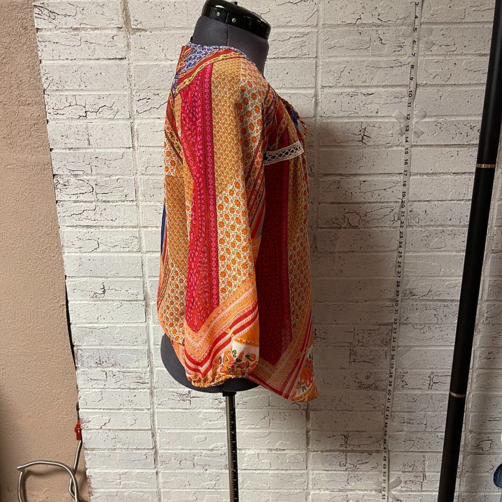 New Directions BoHo Sheer Blouse Small - Picture 4 of 9